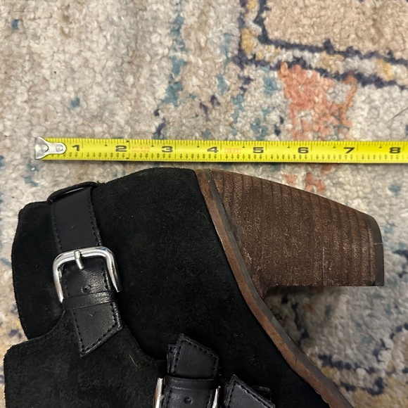 Black nubuck suede Dolce Vita black ankle booties with silver metal accents, 9.5 - Picture 12 of 13